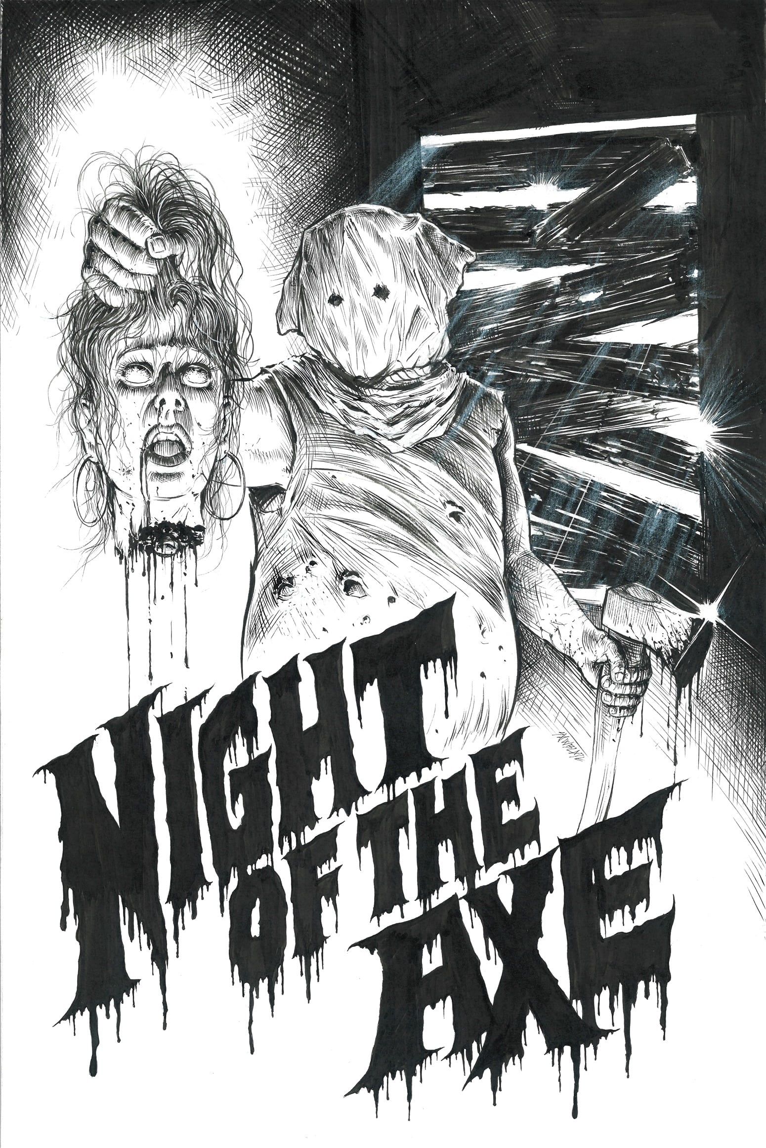 Night of the Axe Hindi Dubbed Movie Poster (2022)